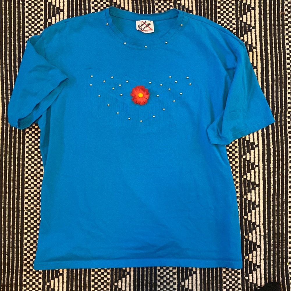 🎉3 for $20 Vintage 80s Studded & Embellished Tee/Made in USA by Sweet Blondie